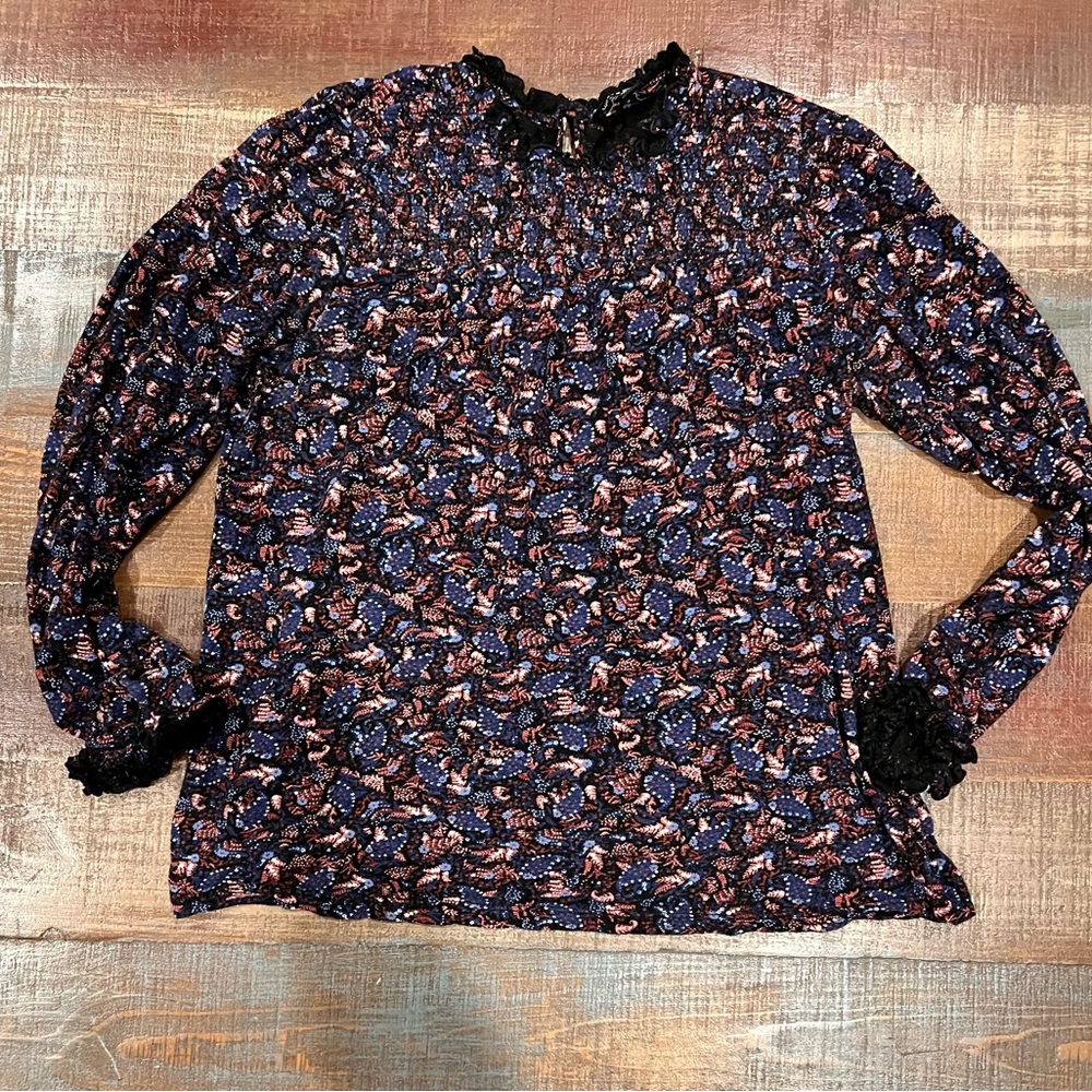 Lucky Brand Floral top M EUC